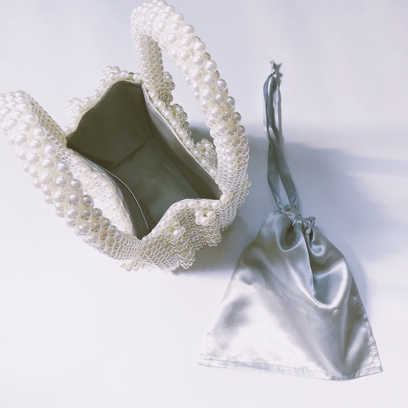 🆕Becky Beaded Bag White Top Handle Bag - Picture 5 of 8